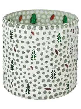 Creative Co-Op Glass Mosaic Tealight/Votive Holder with Trees
