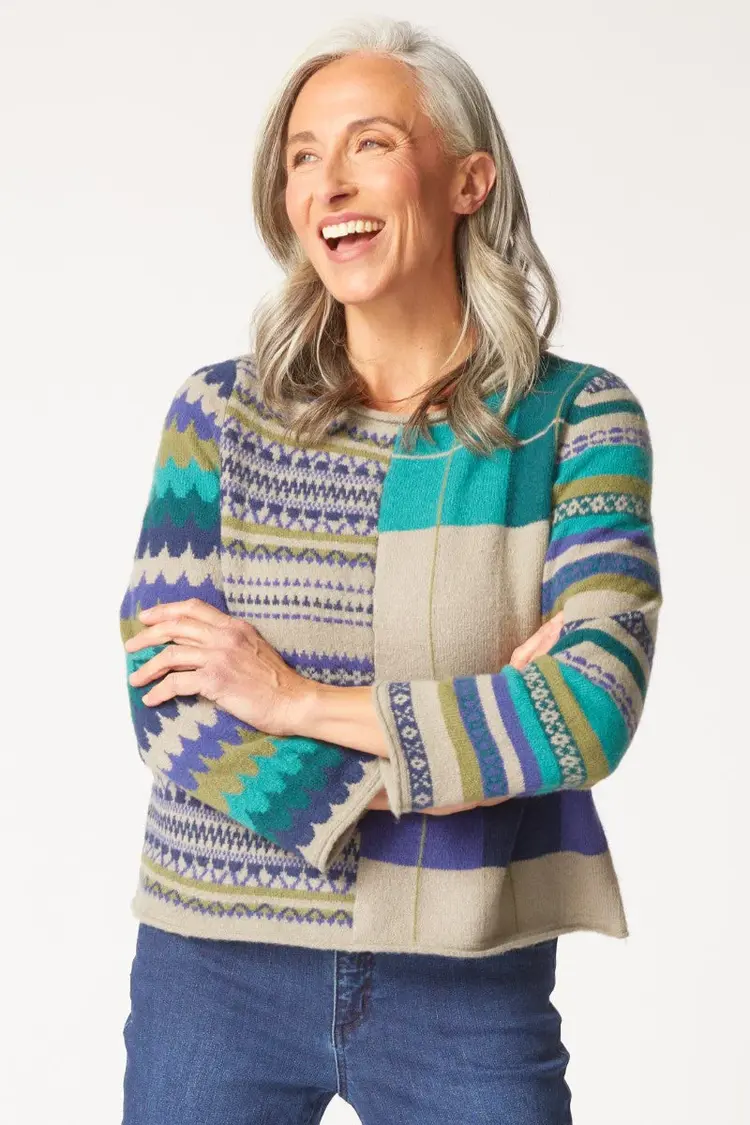 Habitat WINTER WHIMSY MIXED PATTERN PULLOVER
