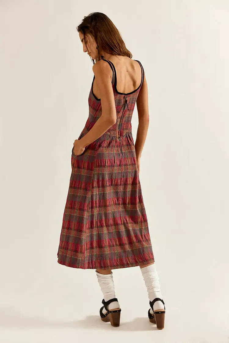 Free People Freya Plaid Midi
