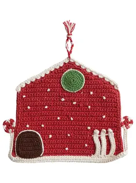 Creative Co-Op Crocheted House Shaped Pot Holder, Multi Color