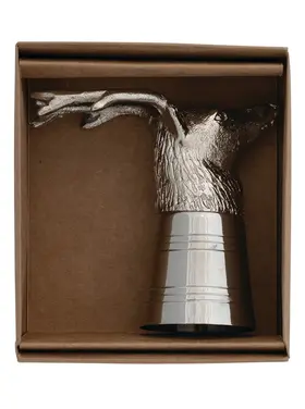 Creative Co-Op Deer Head Shot Glass in Kraft Box