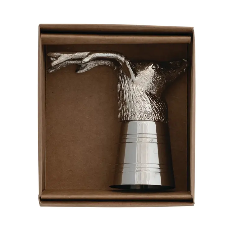 Creative Co-Op Deer Head Shot Glass in Kraft Box