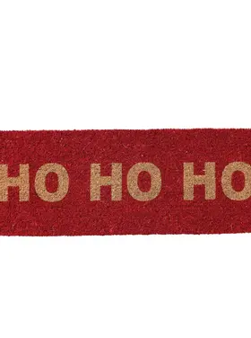 Creative Co-Op Double Doormat "HO HO HO", Red