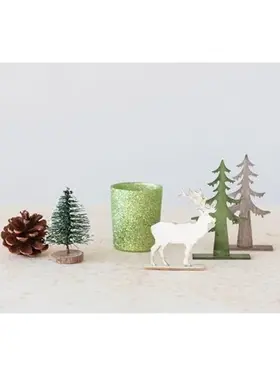 Creative Co-Op S/6 Candle Garden Kit w Bottle Brush Trees