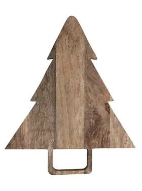 Creative Co-Op Tree Shaped Cheese/Cutting Board with Handle, Natural
