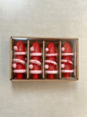 Creative Co-Op Santa Hat Shaped Candle Set