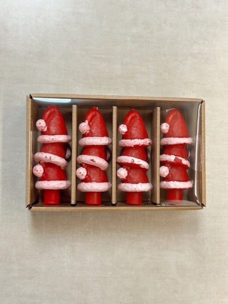 Creative Co-Op Santa Hat Shaped Candle Set