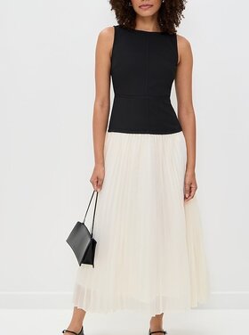 Moon River Sleeveless Drop Waist Midi Dress