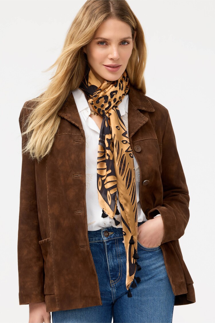 Johnny Was Silk Burnout Scarf- Lola