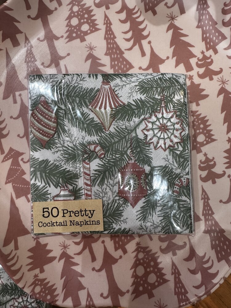 Creative Co-Op 4" Sq Paper Cocktail Napkins Red