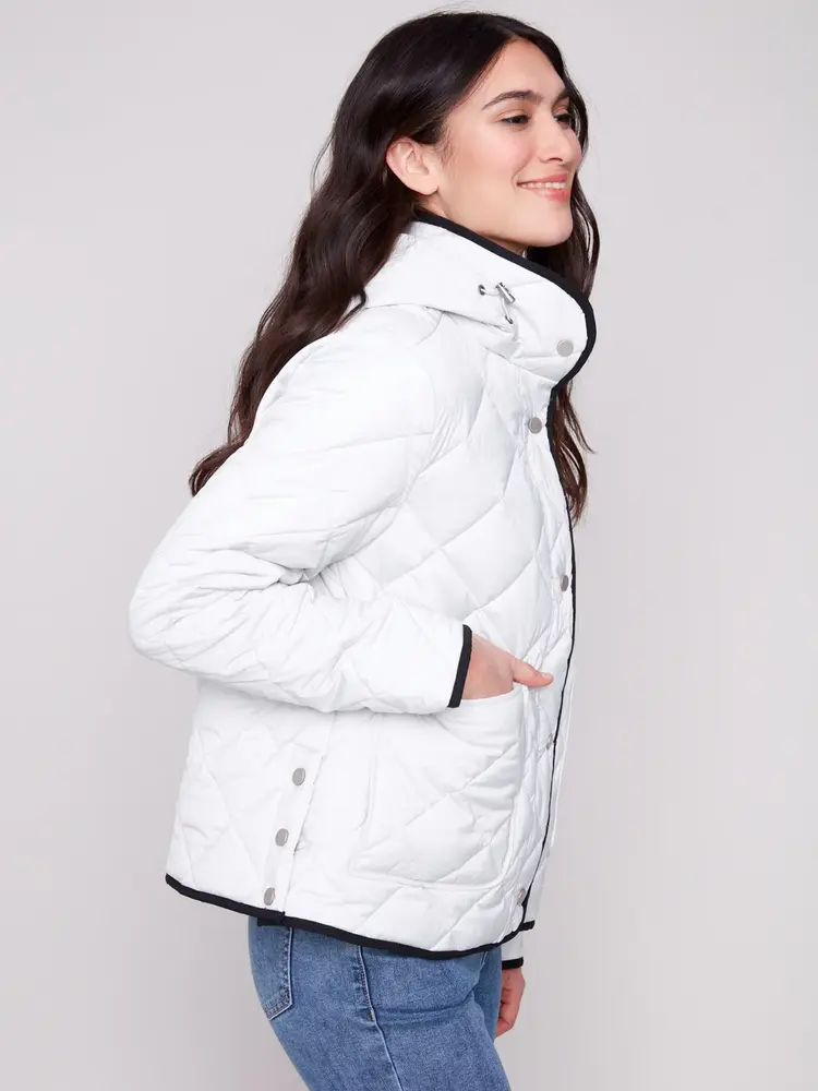 Charlie B Quilted Puffer Jacket With Removable Hood