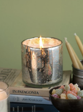 Himalayan Trading Post Artisan Glass Tumbler Silver Tobacco Bark