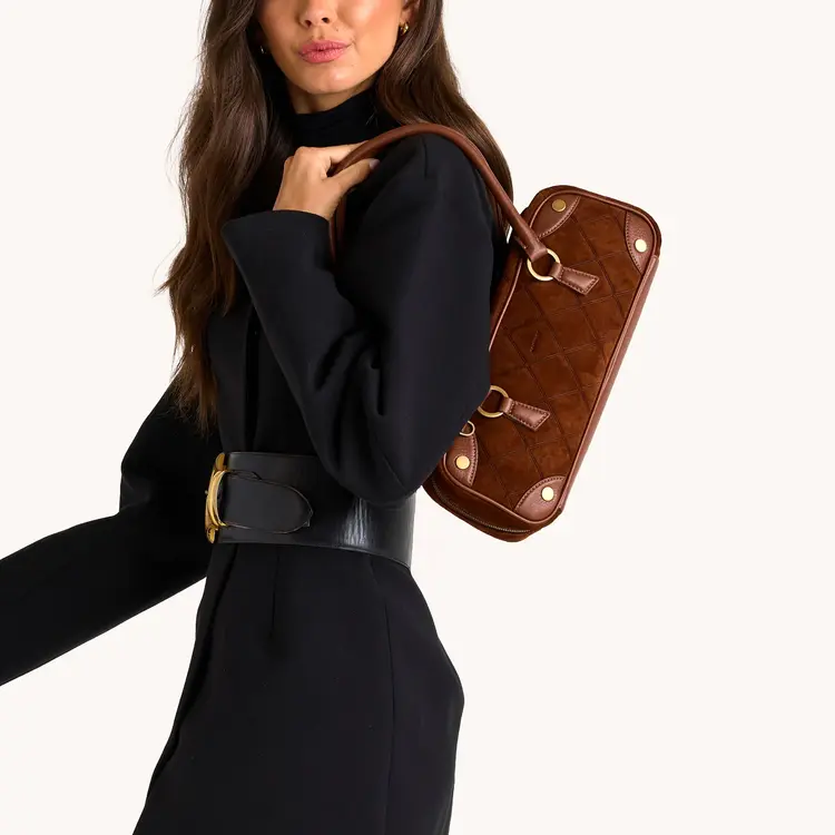 Hammitt Meredith Sml-Chocolate Diamond Suede-AG