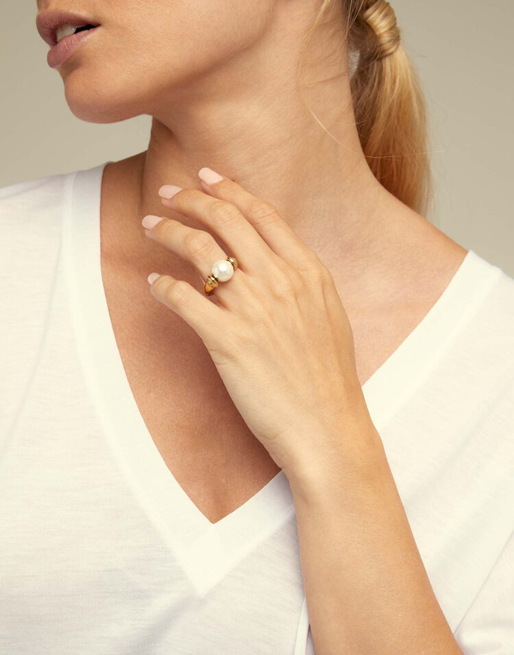 UNO De 50 Ring Full Pearlmoon Gold 15