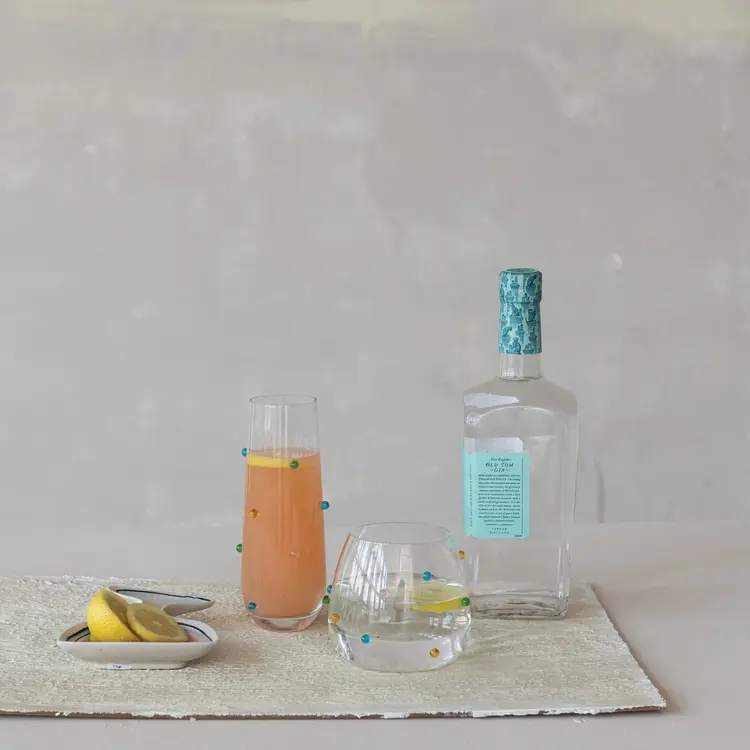 Creative Co-Op Drinking Glass with Raised Dots