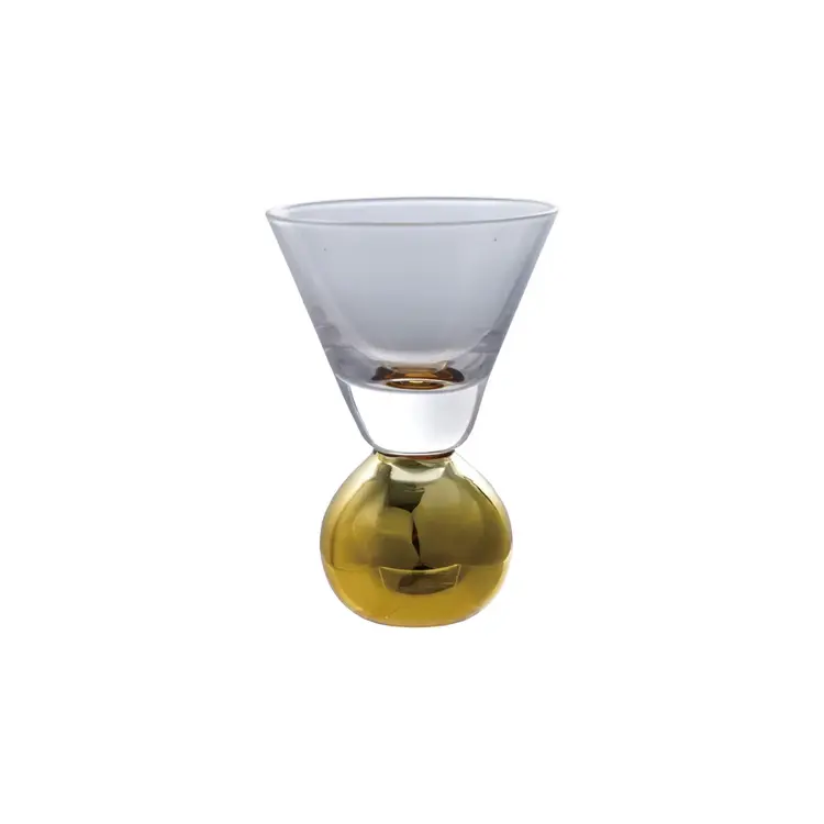 Creative Co-Op 1 oz. Shot Glass w/ Gold Electroplated Ball Stem