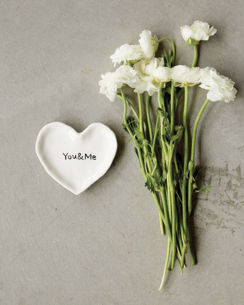 You and Me Ceramic Heart Dish