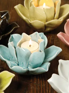 Flower Tealight Holder- Yellow