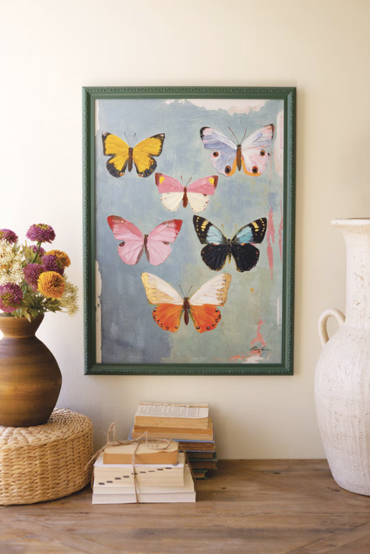 FRAMED BUTTERFLY PAINTING