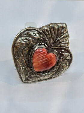Large Shell Sacred Heart Ring
