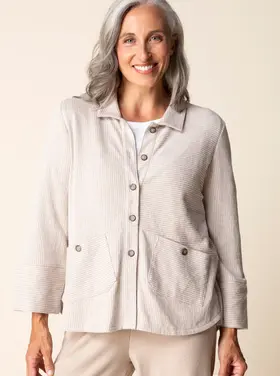Habitat PASADENA KNIT STRIPE BUTTON FRONT SHIRT