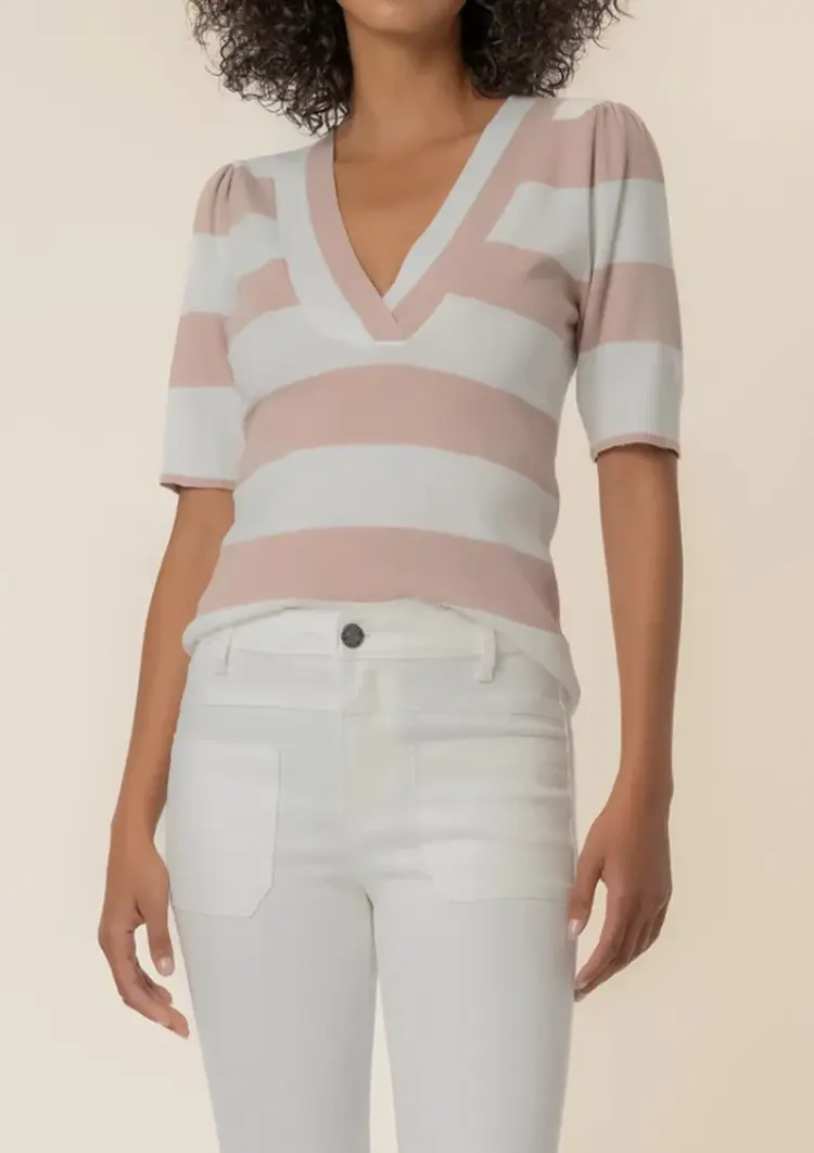 Kut from the Kloth / Swatfame Yona Stiped V Neck SS