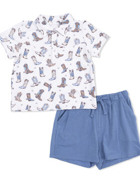 Angel Dear Cowboy Boots - Cowboy Polo with Casual Short