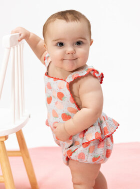 Angel Dear Strawberry Bliss Sunsuit