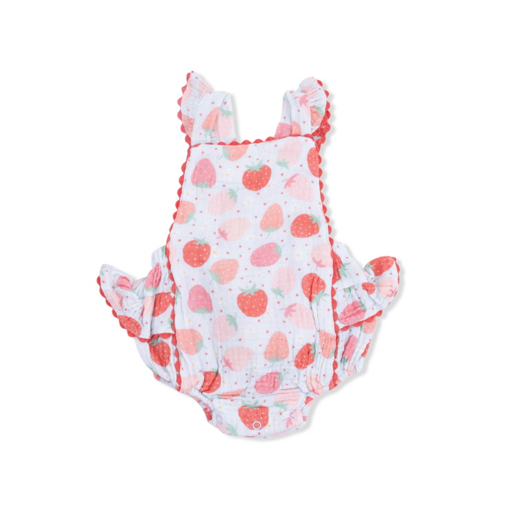 Angel Dear Strawberry Bliss Sunsuit