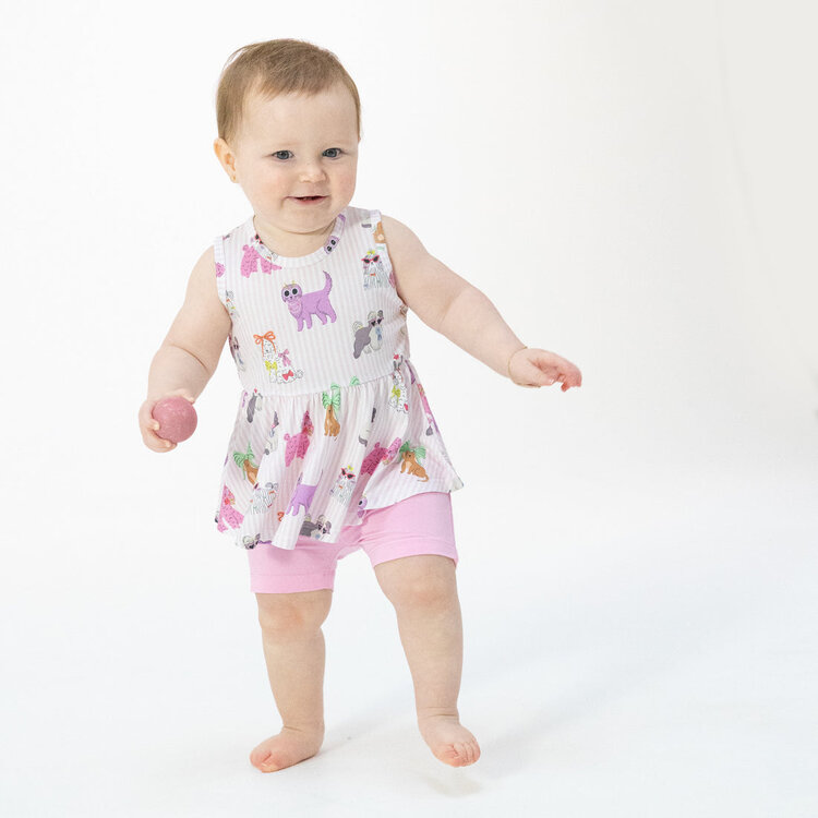 Angel Dear Fancy Dogs - Peplum Tank Top and Bike Short