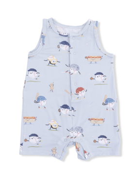 Angel Dear Baseballs Playing Baseball - Sleeveless Shortie Romper