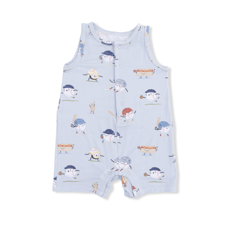 Angel Dear Baseballs Playing Baseball - Sleeveless Shortie Romper