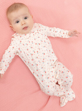 Angel Dear Joli Rosette - Smocked Peter Pan Snap Footie