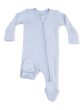 Angel Dear Solid Niagara Mist Rib - 2 Way Zipper Footie