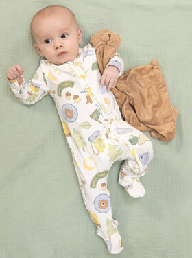 Angel Dear Camping Blue - 2 Way Zipper Footie