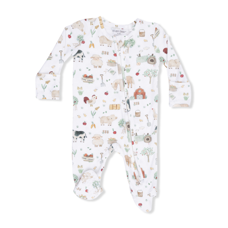 Angel Dear Cute Farm Animals Uni - 2 Way Zipper Footie