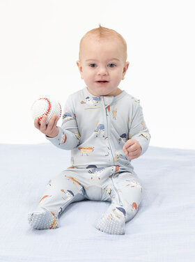 Angel Dear Baseballs Playing Baseball - 2 Way Zipper Footie