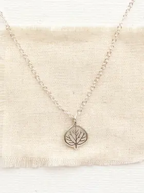 Sarah DeAngelo Aspen Leaf Charm Necklace