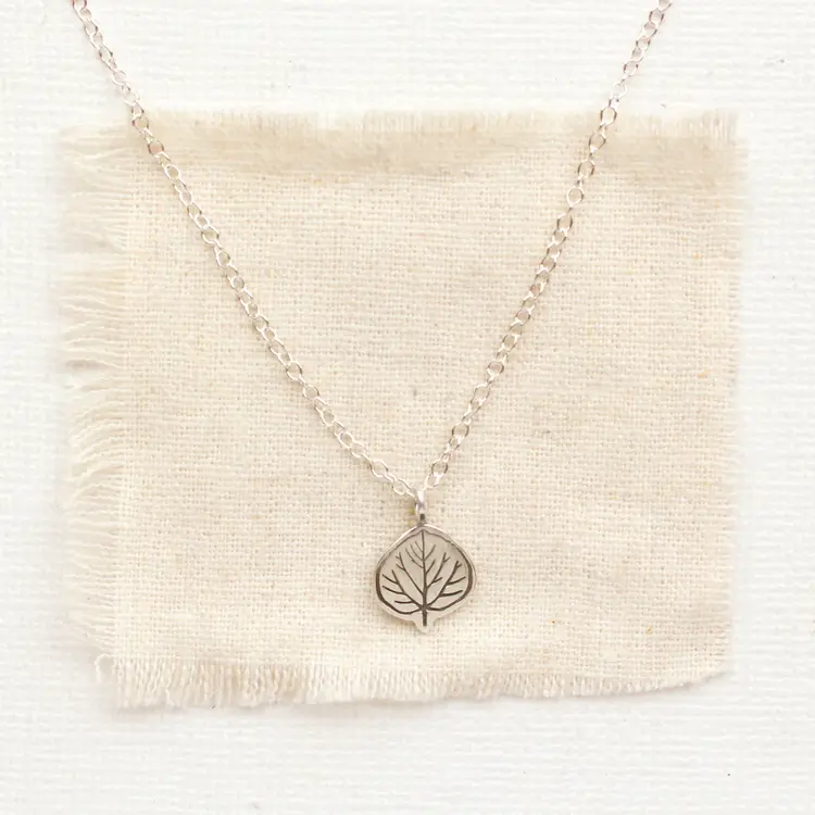 Sarah DeAngelo Aspen Leaf Charm Necklace