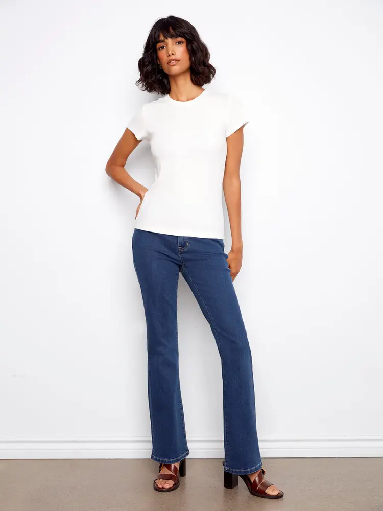 Charlie B Tencel Rib Crew