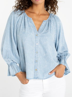 Liverpool Los Angeles 3/4 Sleeve Button Top