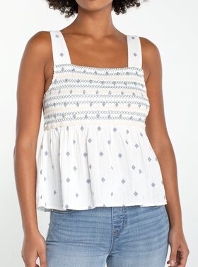 Liverpool Los Angeles Sleeveless Smocked Top