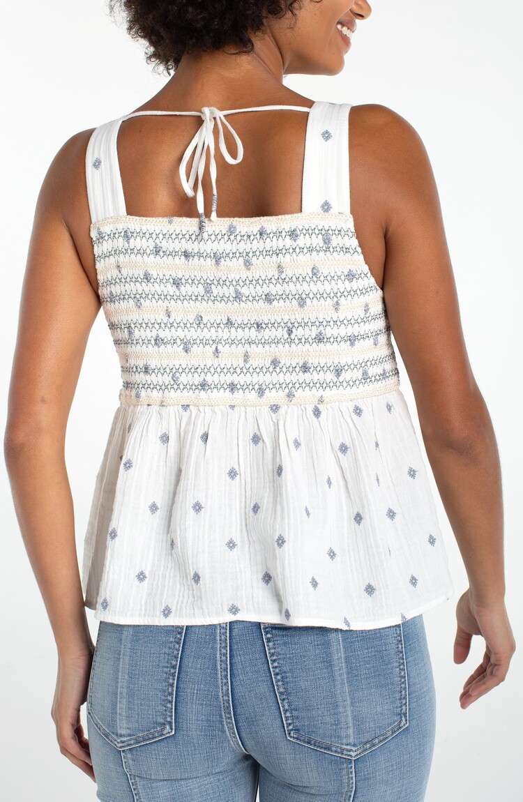 Liverpool Los Angeles Sleeveless Smocked Top