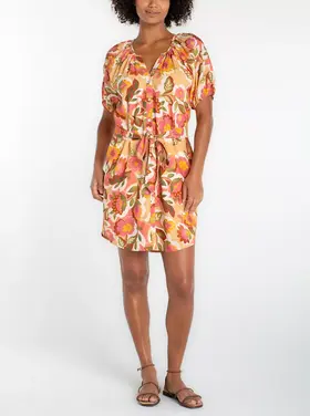 Liverpool Los Angeles SS Shirred Dress