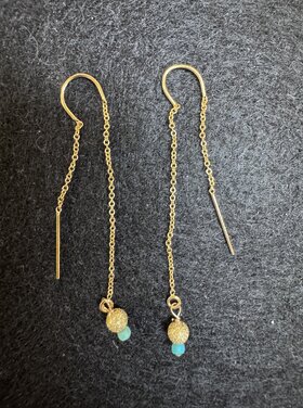 Michelle Gonzalez Designs Earring Gold Turquoise