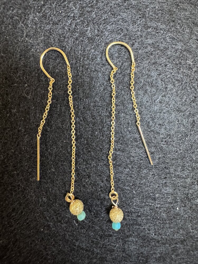 Michelle Gonzalez Designs Earring Gold Turquoise