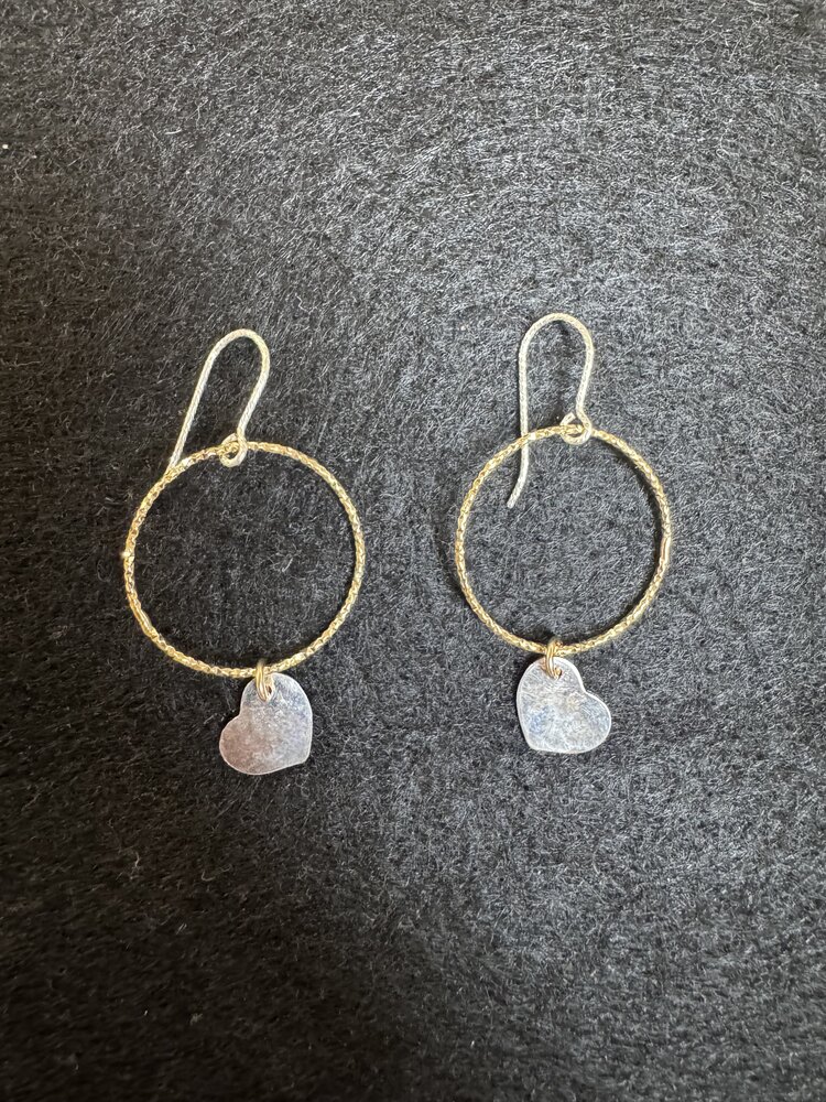 Michelle Gonzalez Designs Earring Heart Hoop