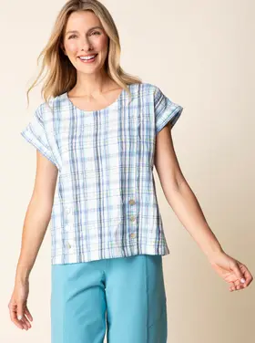 Habitat BLURRED PLAID HARWICH PULLOVER