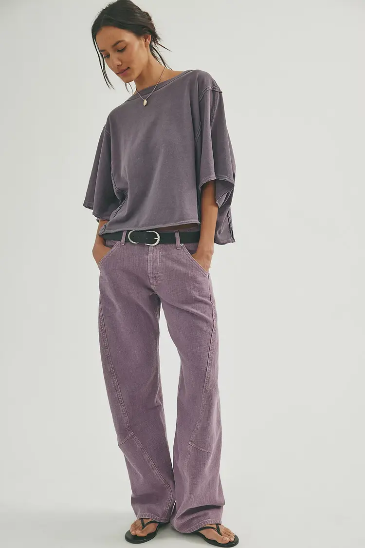 Free People Highland Low Rise Bowed Jean