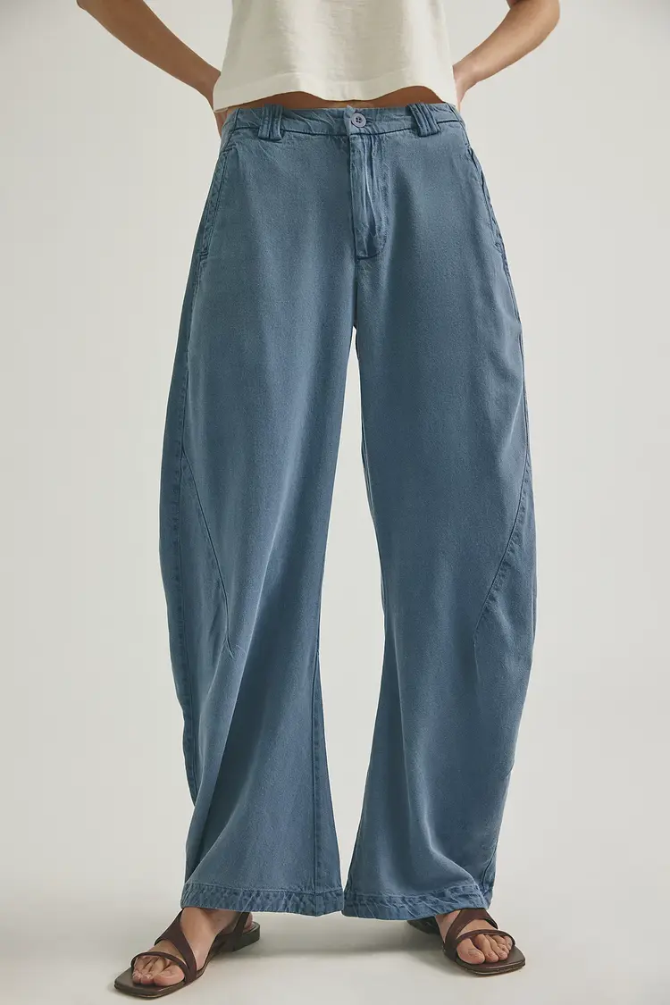 Free People Spotlight Washed Trouser Barrel Chino
